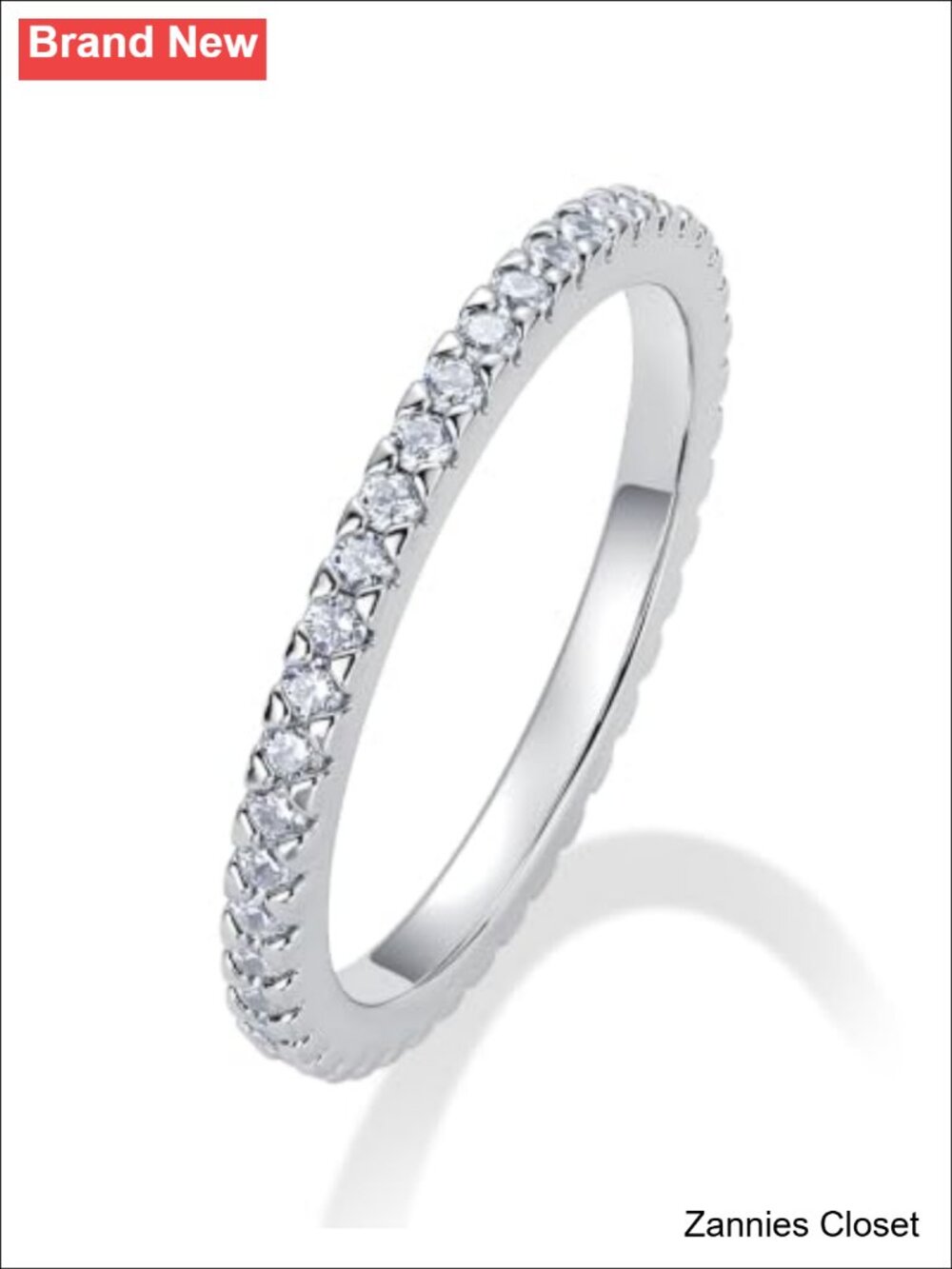 💍 PAVOI 925 Sterling Silver Wedding Band Full Eternity CZ Ring